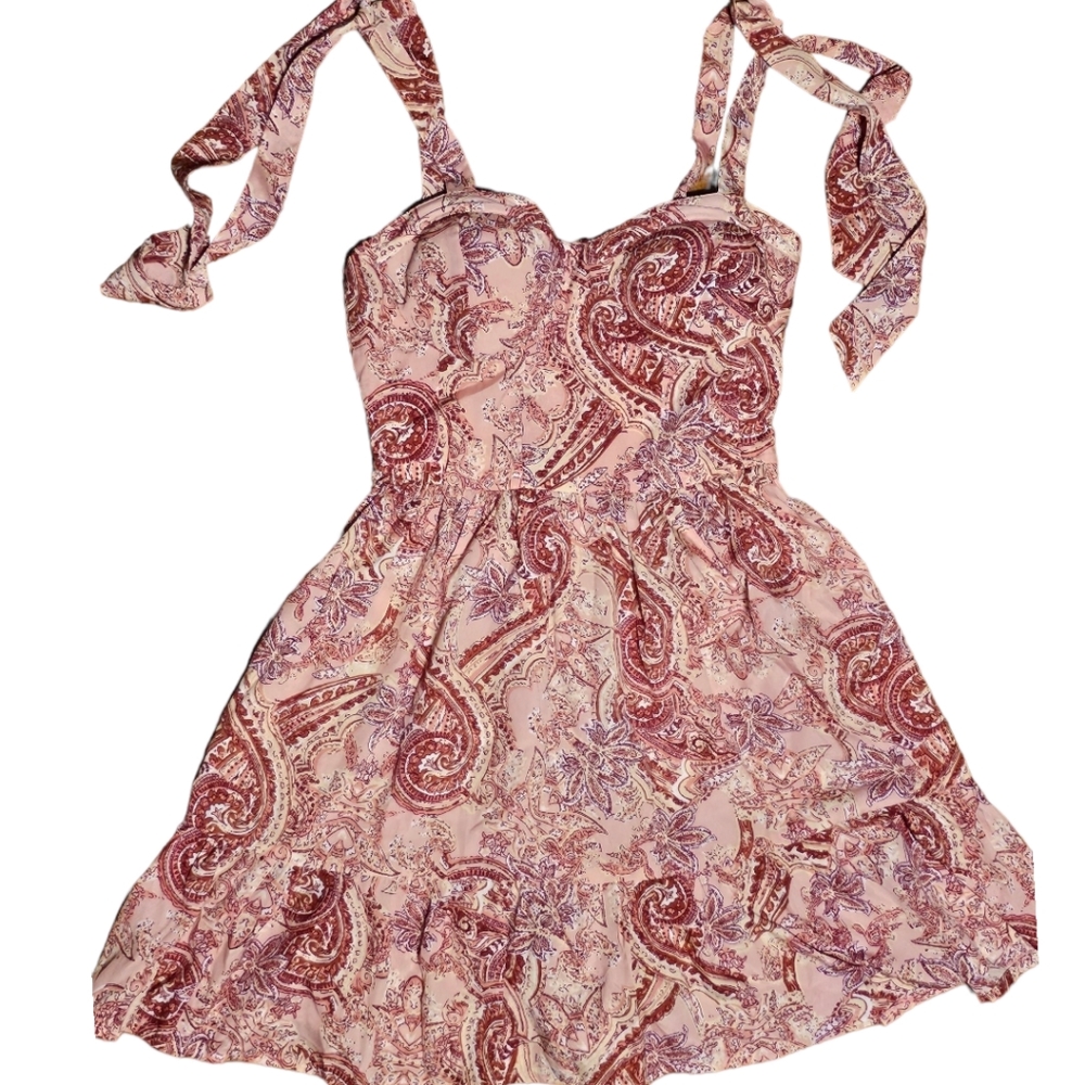 Pink Paisley XS mini Dress BOG Collective